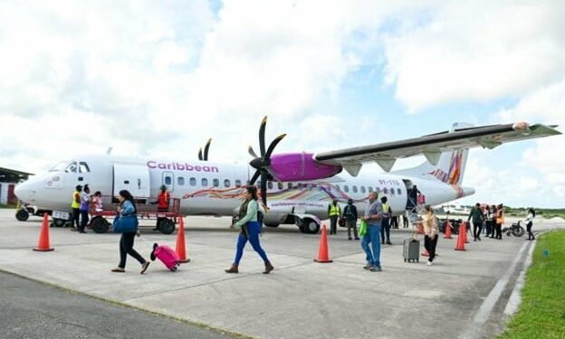Caribbean Airlines today celebrated its inaugural flight from Ogle Airport to Suriname (DPI photo)