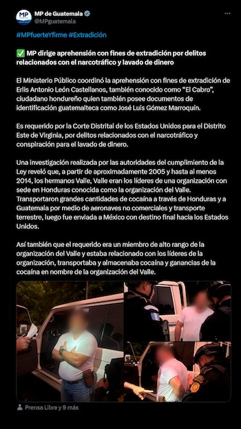 El mensaje del Ministerio Público de Guatemala en X (Crédito: @MPguatemala)