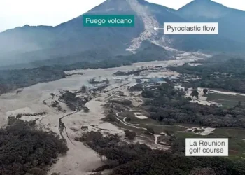 BBC Graphic showing the pyroclastic flow
