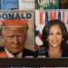 Tigard, OR, USA - Sep 5, 2024: Magazines published by A360 Media with presidential nominees Donald J. Trump and Kamala Harris on the covers are displayed at a bookstore in Tigard, Oregon.