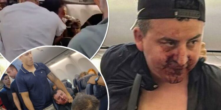 Passengers tries to open plane door inflight, receives an epic beatdown