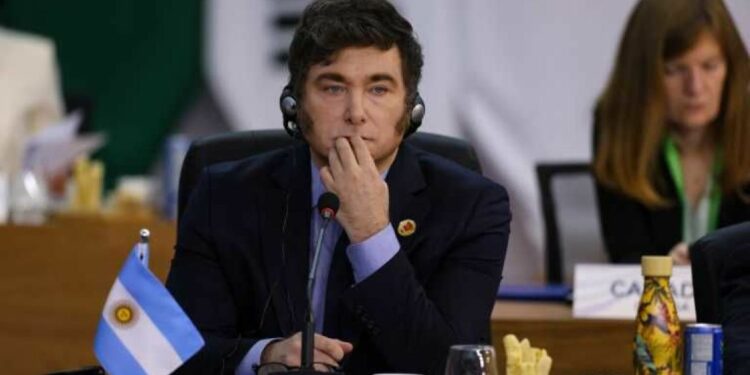 Argentina's President Javier Milei attends the G20 Leaders Summit in Rio de Janeiro.