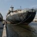 The SS United States, at Pier 82 in Philadelphia after the ship was signed over to Okaloosa County, Florida.