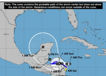 See path, models of what may become Hurricane Sara