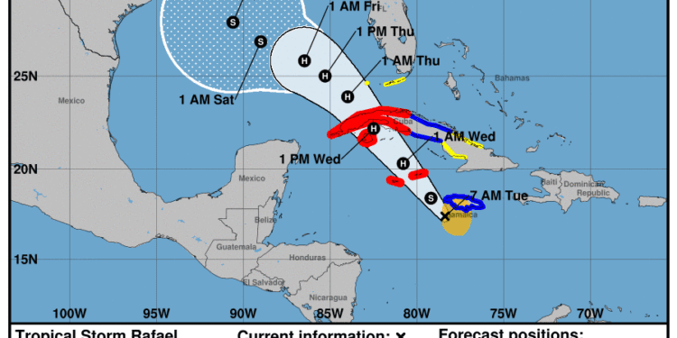 Storm-like conditions still expected as Rafael moves away from Jamaica