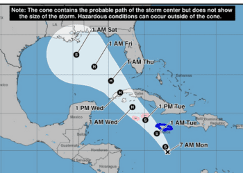 Tropical Depression 18 forecasted Bay County impact, Nov. 4, 2024