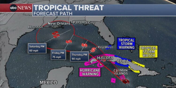 Tropical Storm Rafael brings heavy rain to Jamaica as it barrels toward Gulf Coast