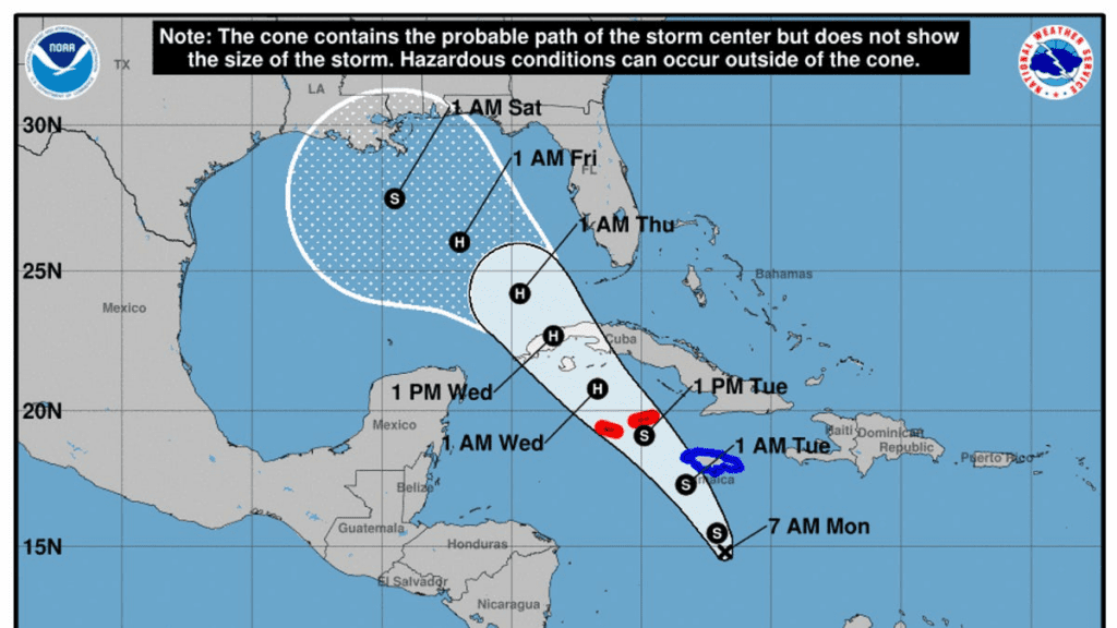 Tropical Storm Rafael forms in Caribbean Sea