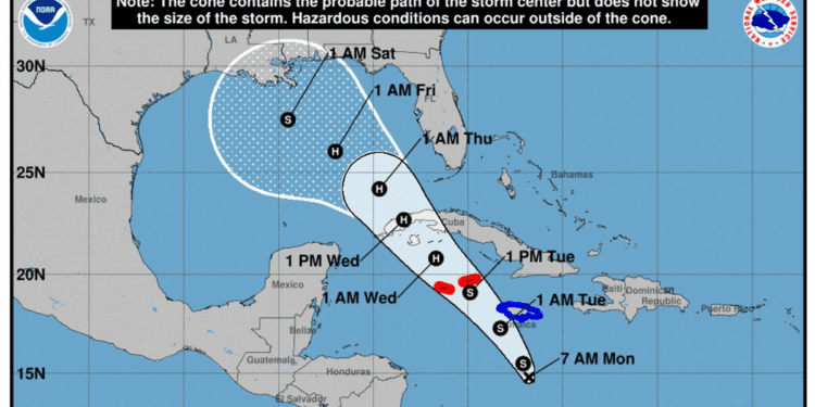 Tropical Storm Rafael forms in Caribbean Sea
