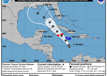 Tropical depression forms, could become Hurricane Rafael and track toward US