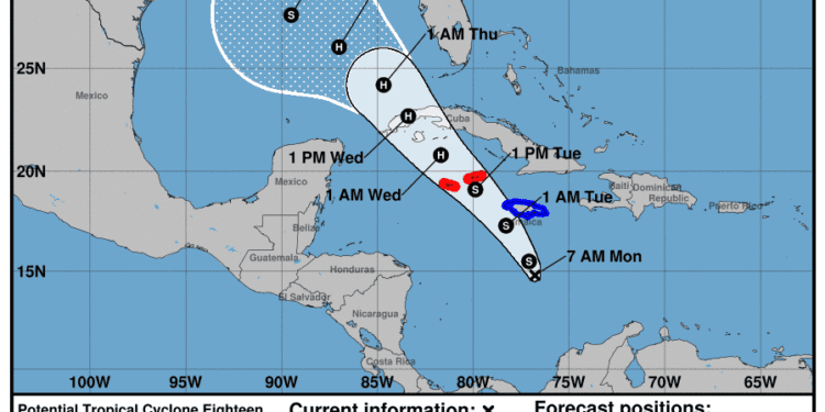 Tropical depression forms, could become Hurricane Rafael and track toward US