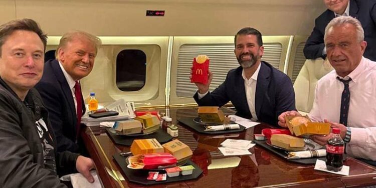 Trump Treats America's Future Leaders to McDonald's on Private Jet