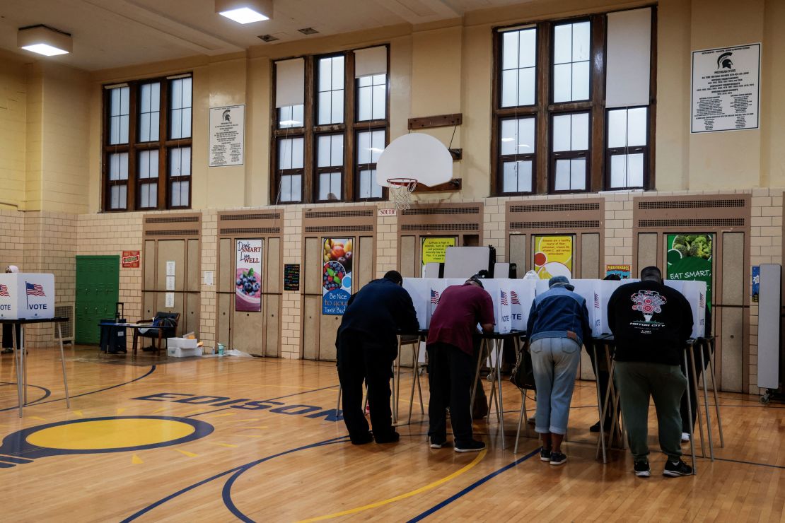 People vote in the presidential election on November 5, 2024, in Detroit.