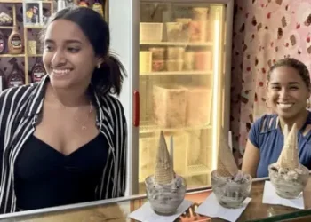 BBC Aray and her mother at their ice cream parlour.