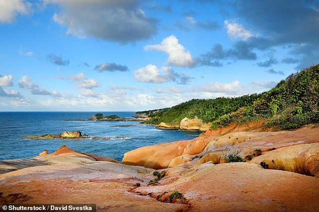 Marks visits Red Rocks (pictured), one of Dominica's natural wonders