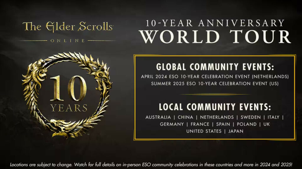 The Elder Scrolls Online Cancels Plans For A Live North American 10th Anniversary Meetup