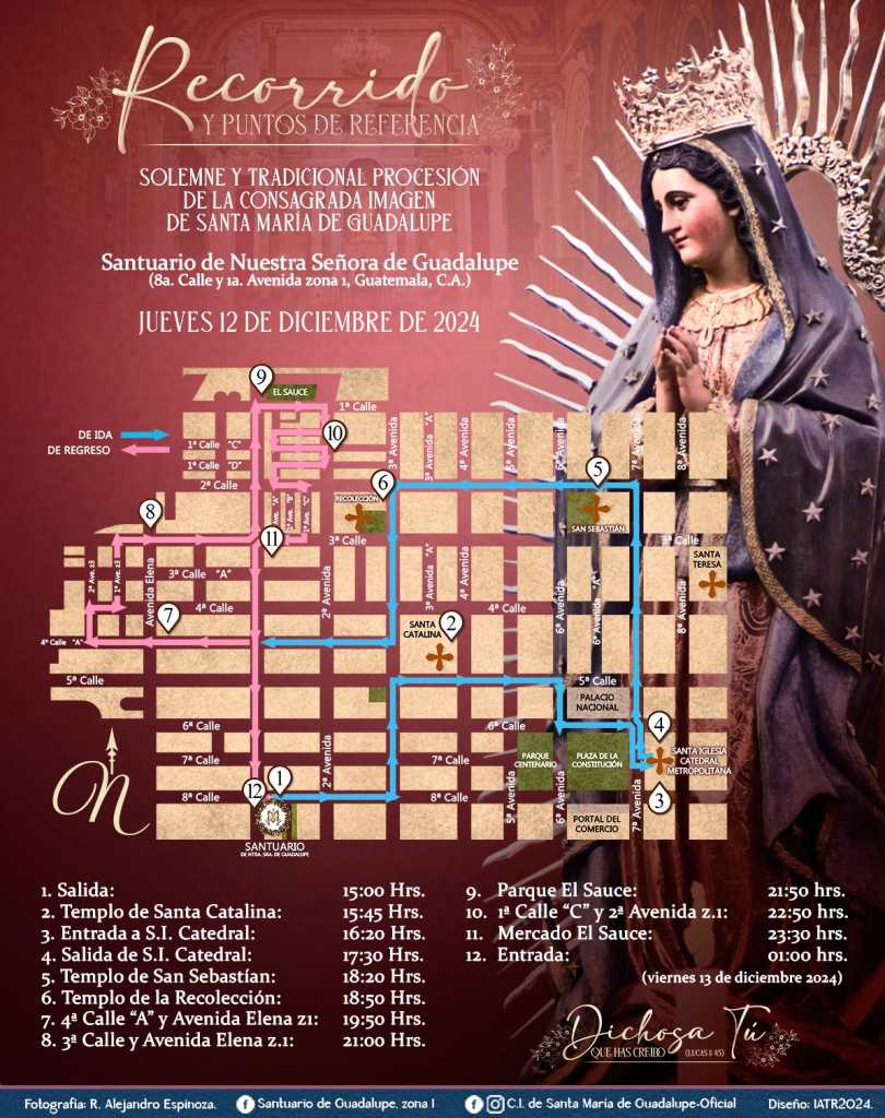 4ecorrido procesión Virgen de Guadalupe 2024 en zona 1