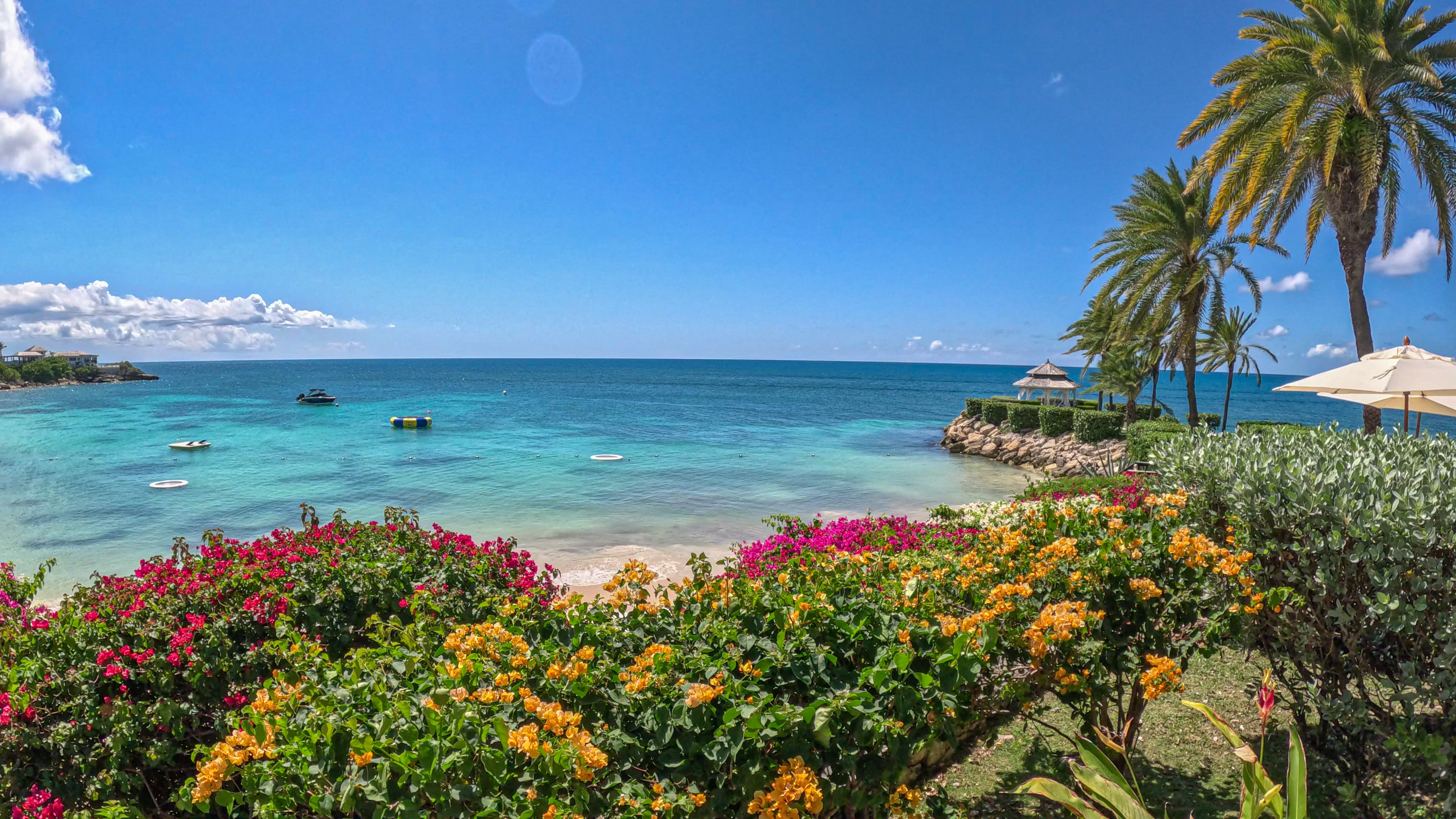 Blue Waters, with its vast topical gardens beside the shore