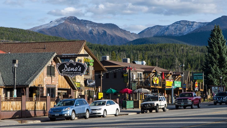 winter park colorado main street during the winter season