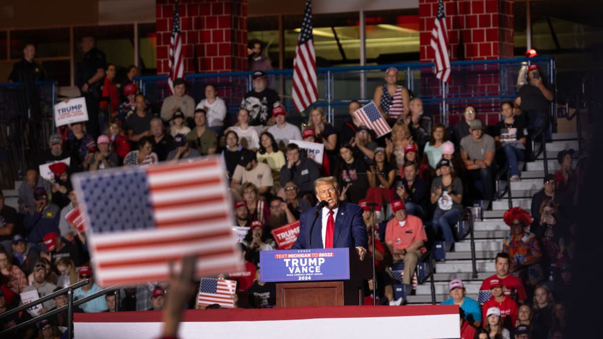 Donald Trump speaking at rally