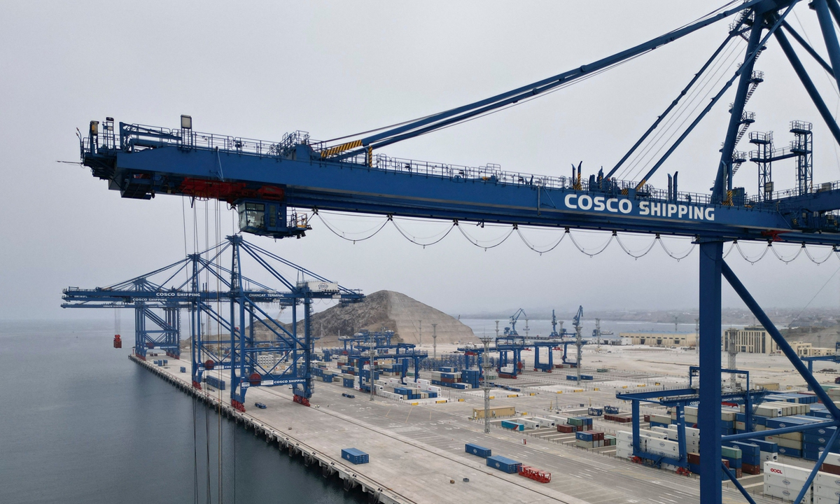 Chancay Port in Peru constructed by China's COSCO Shipping Ports Ltd Photos on this page: IC