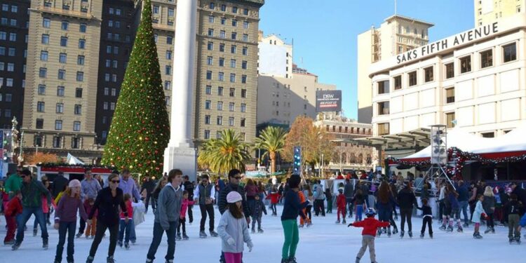 Ice skating rink in Union Square, Hotel del Coronado voted best in US