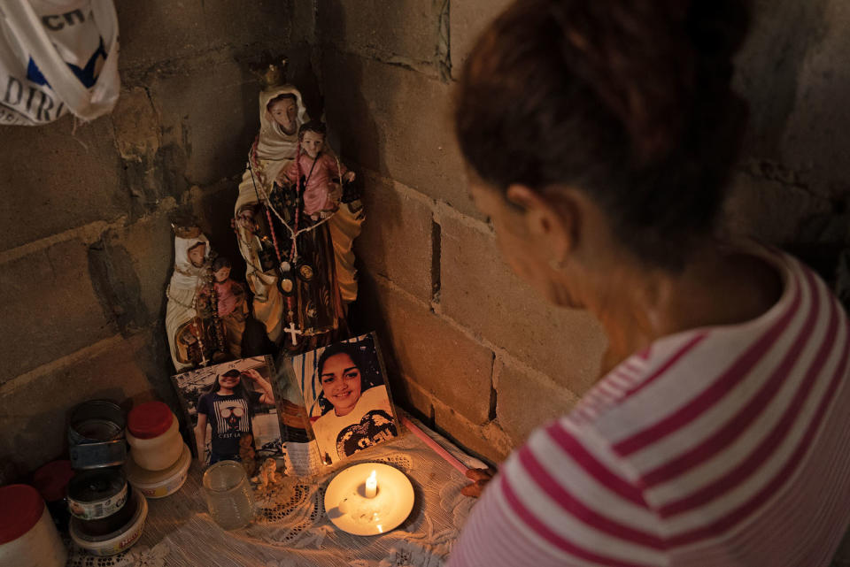 A memorial to Aurimar Iturriago Villegas in her mother's house. (Alejandro Bonilla for NBC News)