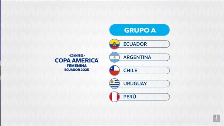 Con Ecuador como cabeza de serie, el Grupo A de la Copa América Femenina 2025.