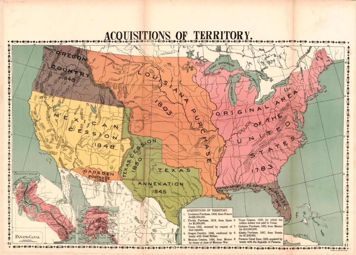 McConnell's historical maps of the United States, Acquistion of Territory, 1919. Library of Congress collection