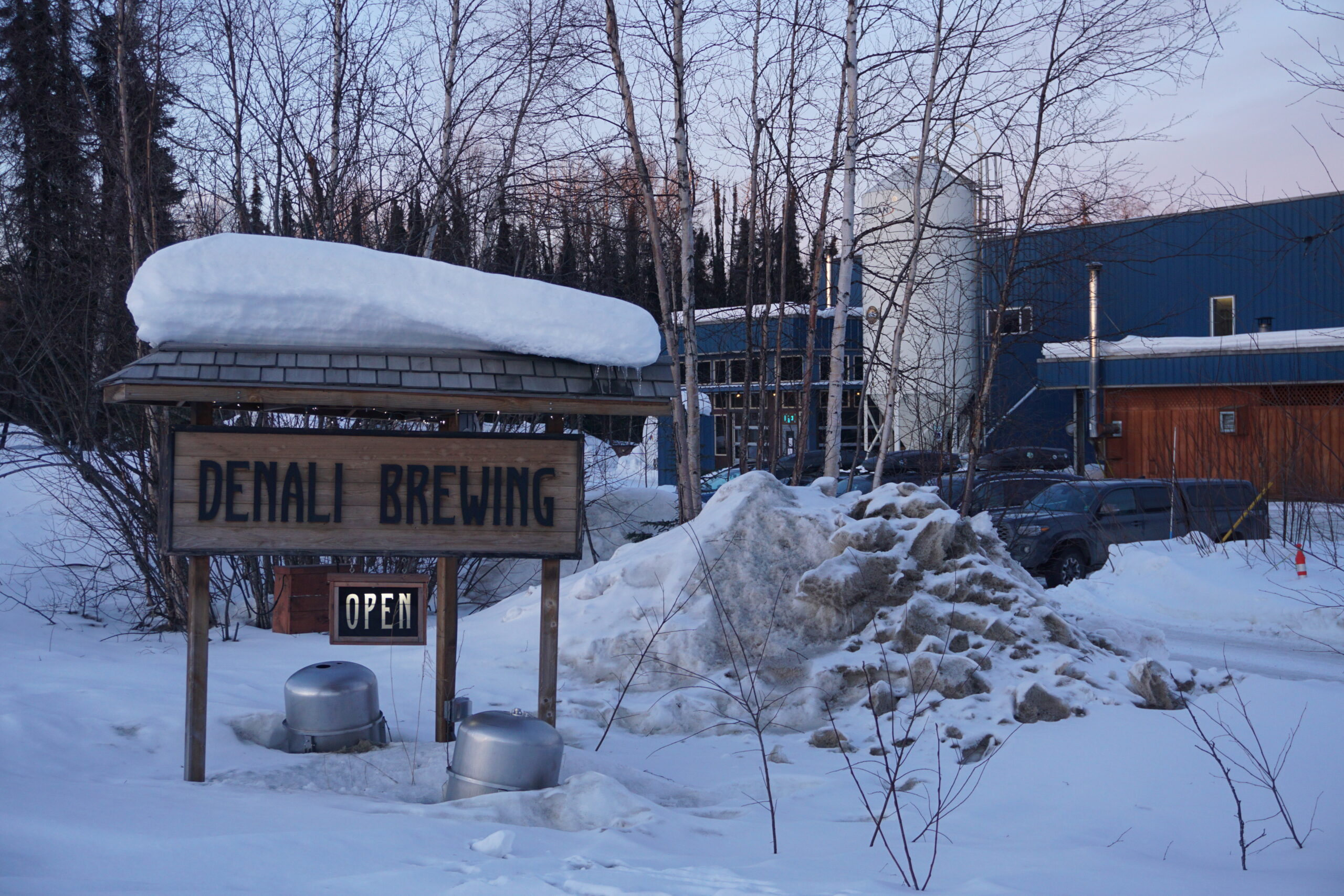 Talkeetna's Denali Brewing is seen on March 9, 2024. (Photo by Yereth Rosen/Alaska Beacon)