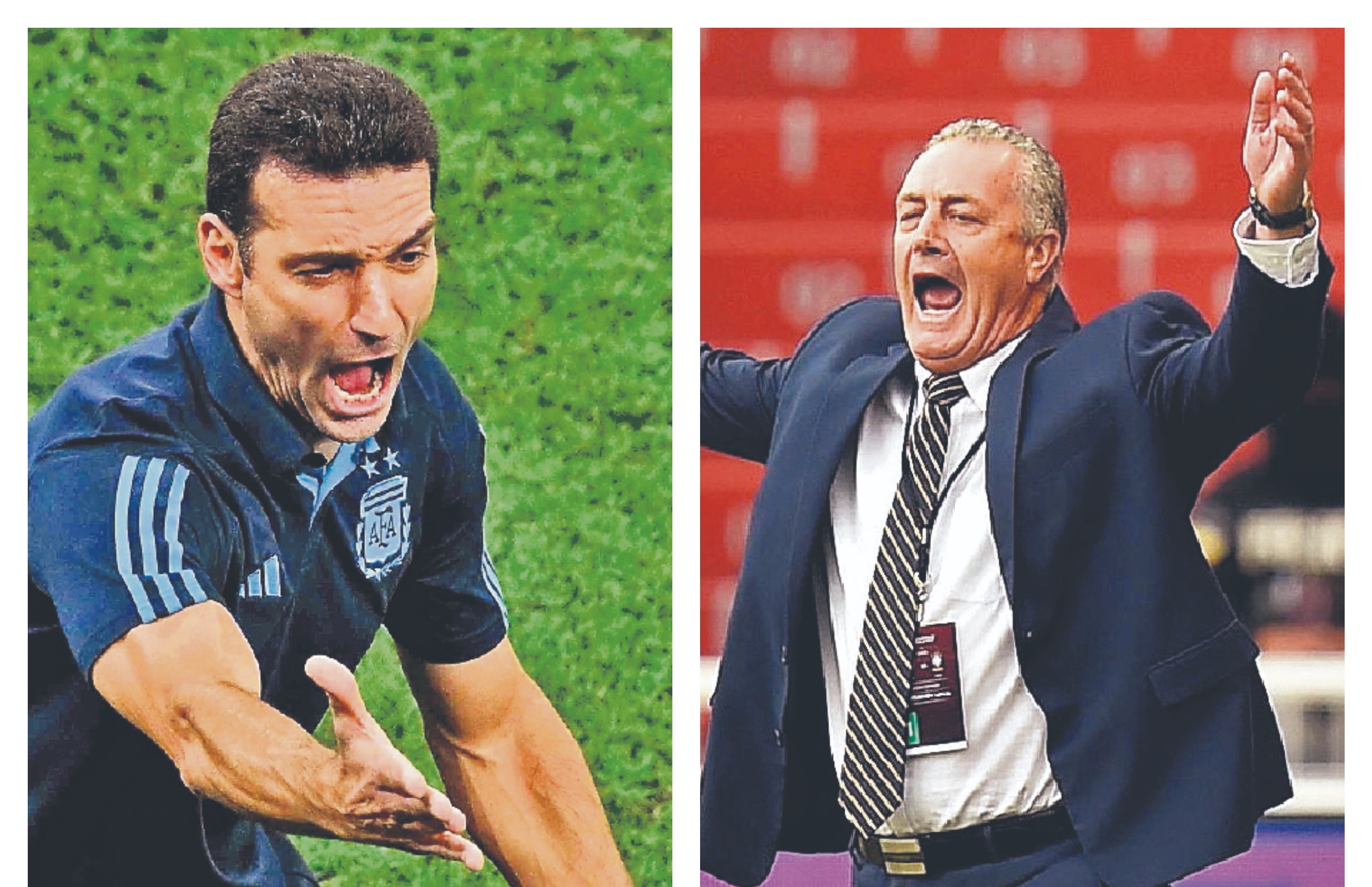 Lionel Scaloni, técnico de la selección de Argentina y Gustavo Alfaro de Paraguay, lucen como favoritos para ganar el premio al mejor entrenador de América. (Foto Prensa Libre: AFP).