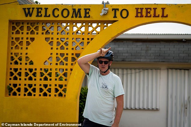 Hell, no: The bike tour had some intriguing stops including 'Hell' - an abandoned nightclub that houses limestone formations sprouting out of the ground out back