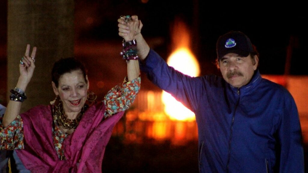 Nicaraguan President Daniel Ortega and Vice-President Rosario Murillo.