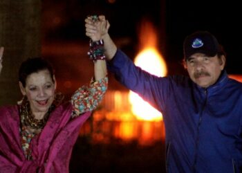 Nicaraguan President Daniel Ortega and Vice-President Rosario Murillo.