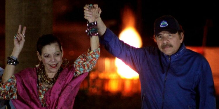 Nicaraguan President Daniel Ortega and Vice-President Rosario Murillo.