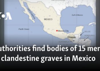 Authorities find bodies of 15 men in clandestine graves in Mexico