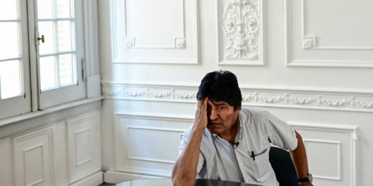 Bolivia's ex-president Evo Morales gestures during an interview with AFP in Buenos Aires, on December 24, 2019.