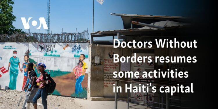 Doctors Without Borders resumes some activities in Haiti's capital