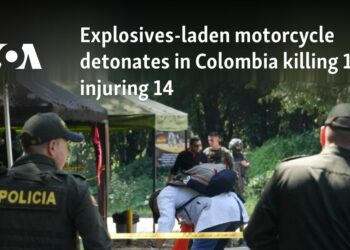 Explosives-laden motorcycle detonates in Colombia killing 1, injuring 14