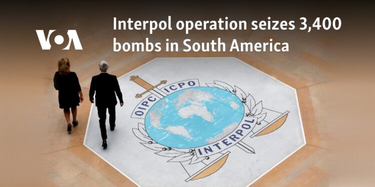 Interpol operation seizes 3,400 bombs in South America