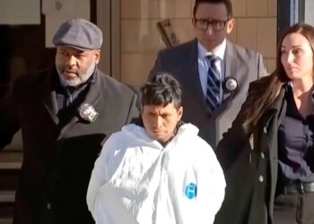 A suspect, identified by police as Sebastian Zapeta, is facing murder and arson charges in New York City for allegedly setting a woman on fire inside a subway train and then watching her die after she was engulfed in flames, police said Monday, Dec. 23, 2024. (WABC-TV via AP)