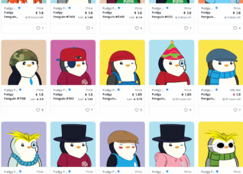 Pudgy Penguins is a collection of 8,888 unique penguins with proof of ownership stored on the Ethereum blockchain. (Screenshot: OpenSea)