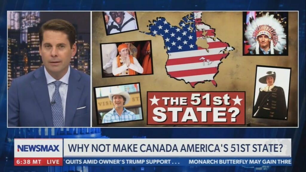 Newsmax host advocates for the U.S. to annex Canada: "Make Canada the 51st state. We'll change all the flags."