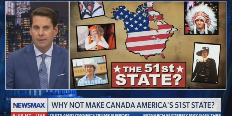 Newsmax host advocates for the U.S. to annex Canada: "Make Canada the 51st state. We'll change all the flags."