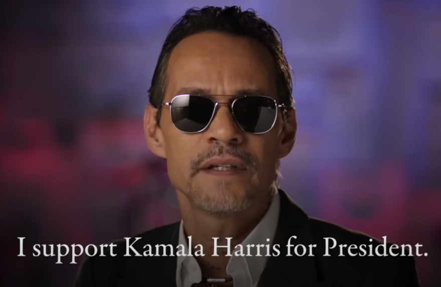 Puerto Rican salsa star Marc Anthony endorsing Vice President Kamala Harris in a video called 