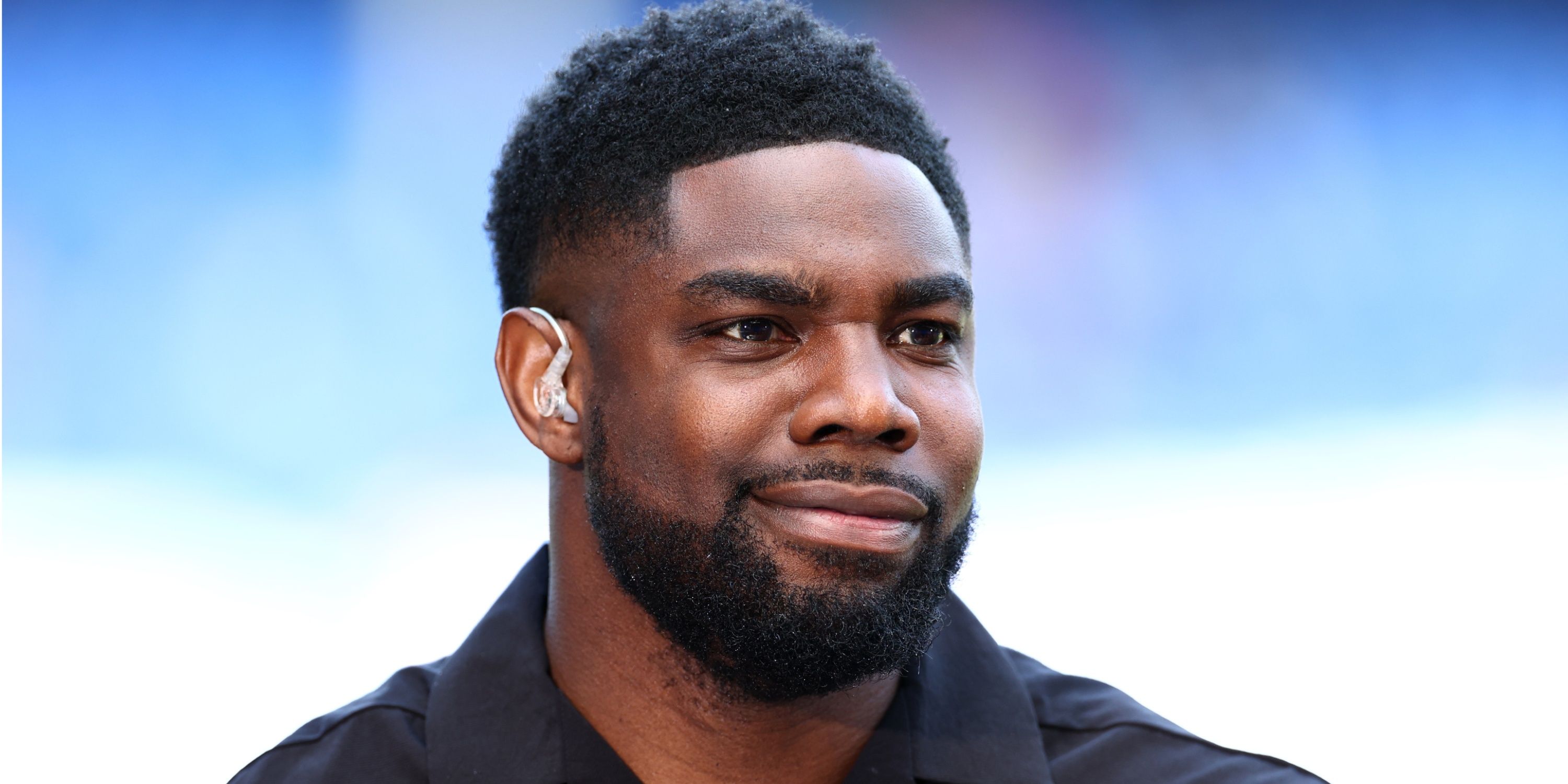 Micah Richards looks on prior to the Premier League match between Everton FC and AFC Bournemouth.