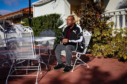 Hector Gonzalez, in the backyard of his house in Miami.