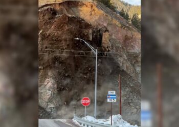 Video captures dramatic rockslide in Colorado's Custer County