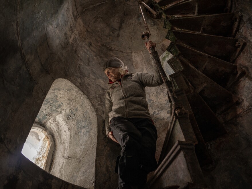 Kristine Tompkins, founder of Tompkins Conservation, inside Chile's San Isidro Lighthouse, on Nov. 5, 2024.