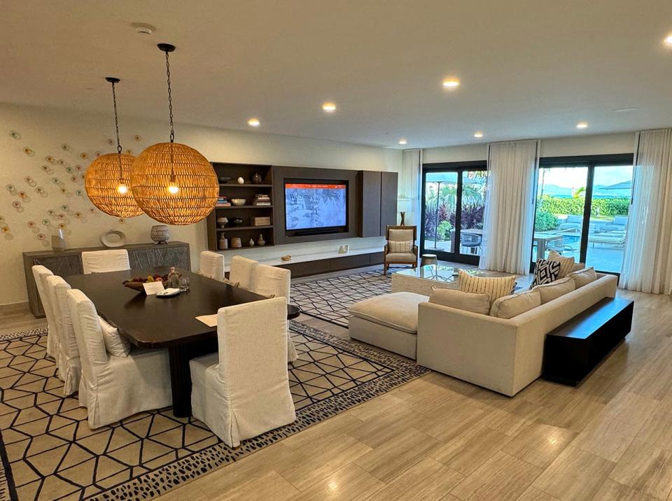 The interior of one of the spacious beach-side villas at Aurora Anguilla, which features its own pool and path to the sand.